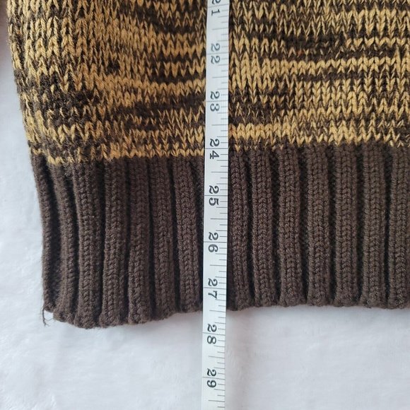 VTG D'Amigo Men's V-Neck Sweater Size Medium Brown Color Block Diamond Pattern - Picture 12 of 16